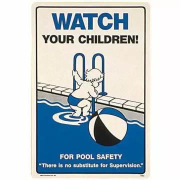 Poolmaster Watch Your Children! Sign - English - 12 x 18