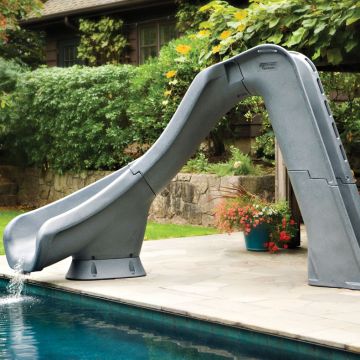 SR Smith Typhoon Pool Slide, Left Turn, Gray Granite