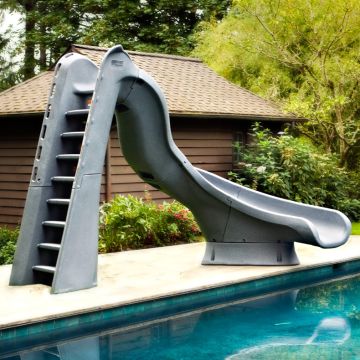 SR Smith Turbo Twister Pool Slide, Left Turn, Gray Granite