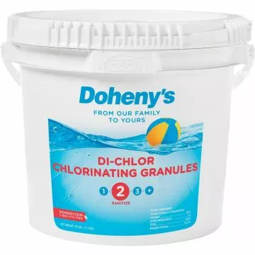 Doheny's Di-Chlor Granular Chlorine 25 lb bucket, Di-Chlor Chlorinating Granules, chlorine, pool chemicals