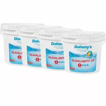 Four Buckets of Doheny's Alkalinity Up - safely raise the alkalinity level of your swimming pool with this 100% sodium bicarbonate.