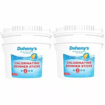 Two Buckets (25 lbs each) of Doheny's Chlorinating Skimmer Sticks - chlorine skimmer sticks to stop algae and bacteria in its tracks.