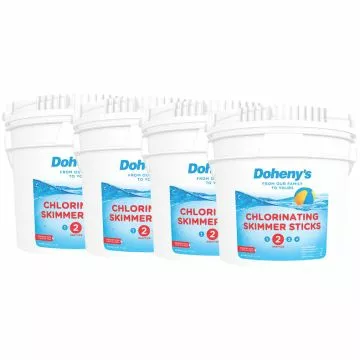 Four Buckets of Doheny's Chlorinating Skimmer Sticks - a great option for sanitizing your pool