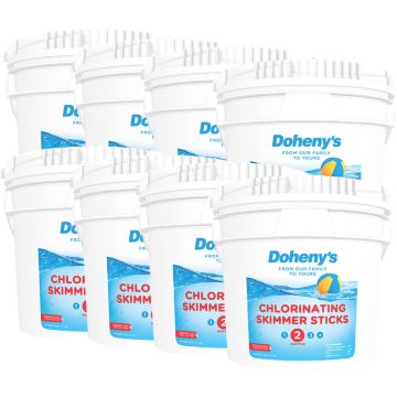 Eight buckets of Doheny's Chlorinating Skimmer Sticks - chlorine sticks to sanitize your pool