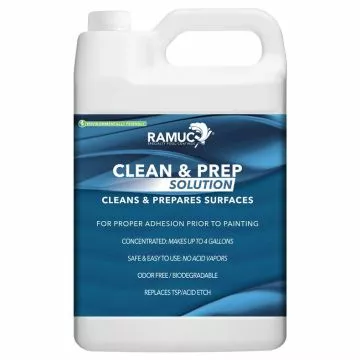 Front view of Ramuc's Clean & Prep 1 gallon solution