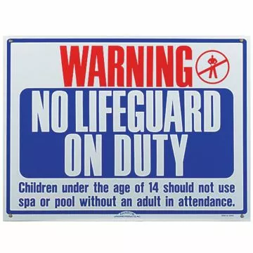 Pentair 24x18 in No Lifeguard Sign