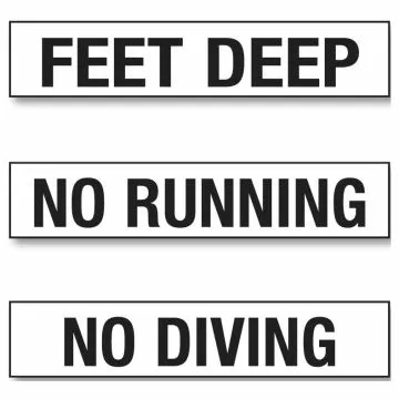 Inlays 'No Running' Information Tile, Ceramic