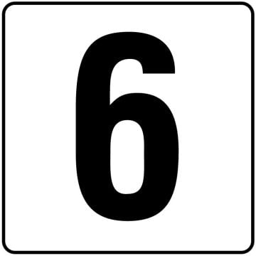 Inlays V621060 Number Series Stick-on Vinyl Info Tile, 6