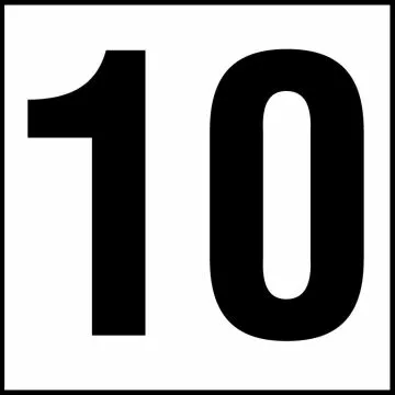 Inlays C611092 Number Series Smooth Ceramic Info Tile, 10