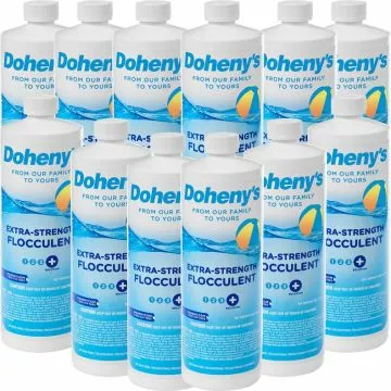 Doheny's Extra-Strength Flocculant - (12) 1 Quart Bottles - Extra-Strength Flocculent bottle for easy debris removal from pools