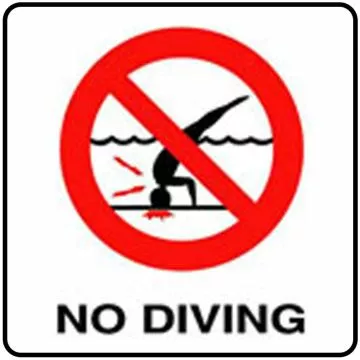 Inlays V621500 Stick-on Vinyl Single Message Info Tile, No Diving Image