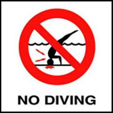 Inlays C621500 Non-Skid Ceramic Single Message Info Tile, No Diving Image