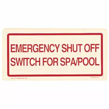 Poolmaster Emergency Shut Off Sign, 12x6 in