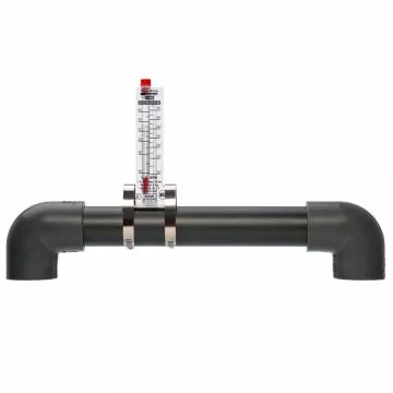 Bue White Top Mount PVC Flow Meter, 4 in.