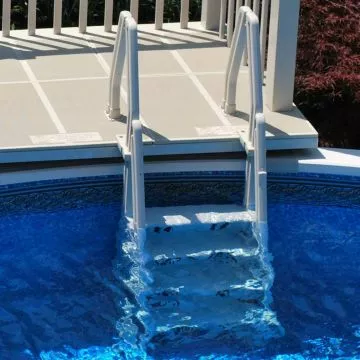 Lifestyle image of Vinyl Works Deluxe In-Pool Drop-In Step, 32 inches