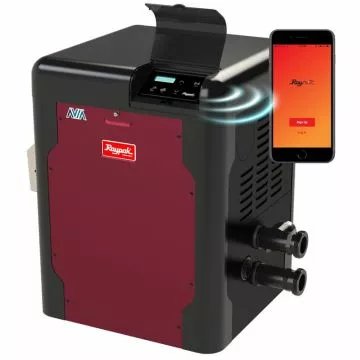 Angled front view of Raypak Avia Pool Heater