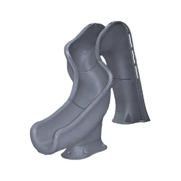 Global Pool Products Rip Tide Pool Slide, Left Turn, Grey
