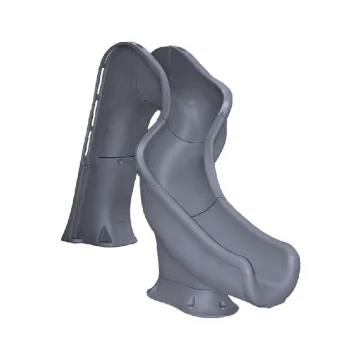 Global Pool Products Rip Tide Pool Slide, Right Turn, Grey