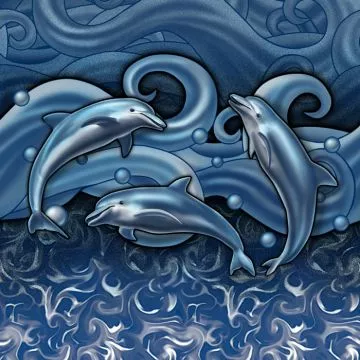 Ocean Blue Beaded Pool Liner, 54 in Wall, 15x30 ft Oval, 25 Gauge, Dolphin Key
