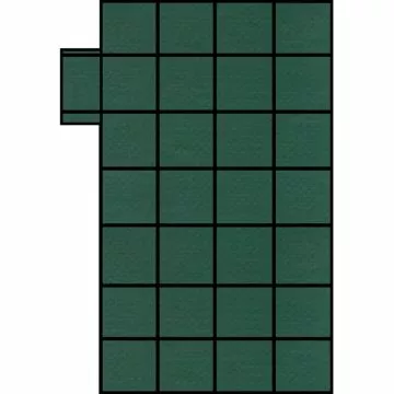 Doheny's 15 Year Solid Safety Cover for 16x32 ft Rectangular Pool with 4x8 ft Left Step 2 ft Offset, Green