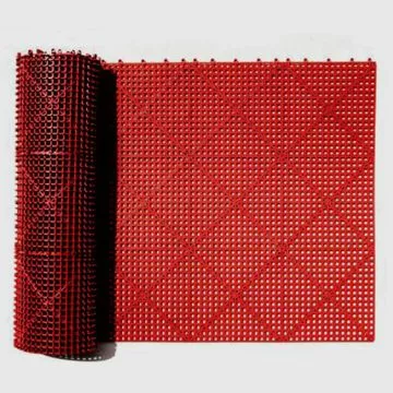 Dri-Dek 3x12 ft Roll Tile Pool Decking, Red