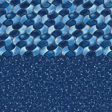 Swimline Overlap Pool Liner, 48-52 in Wall, 24 ft Round, 20 Gauge, Rolling Wave