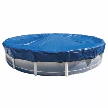 21 ft Above Ground Round Deluxe Fitted Skirted Solid Pool Cover, 24 ft Actual Size 
