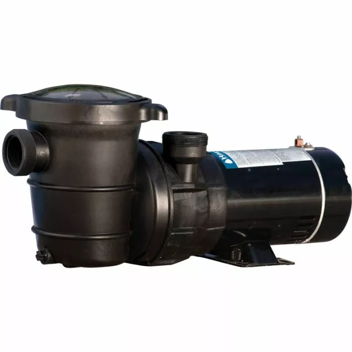 Doheny's Harris H1572730 ProForce 1.5 HP (1.2 THP) 115V above ground pool pump, a black unit featuring a large strainer basket with a transparent lid and durable motor, designed for powerful water circulation in above ground pools.