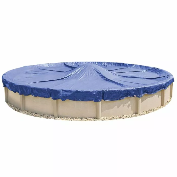 16 Year Above Ground Round Solid Winter Cover on Pool and no background
