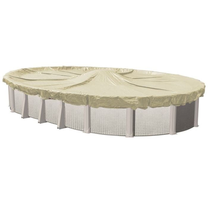 20 Year Above Ground Oval Pro-Tek Winter Cover on Pool and no background 20 Year Above Ground Oval Pro-Tek Winter Cover on Pool and no background