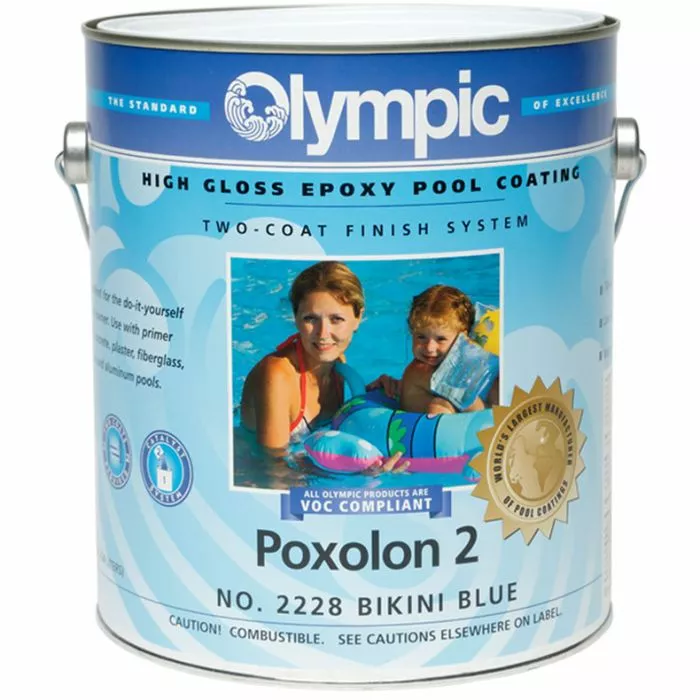 Olympic Poxolon 2 High Gloss Epoxy Pool Coating No. 2228 Bikini Blue