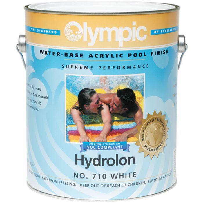Olympic Hydrolon Water-Base Acrylic Pool Finish No. 710 White Olympic Hydrolon Water-Base Acrylic Pool Finish No. 710 White