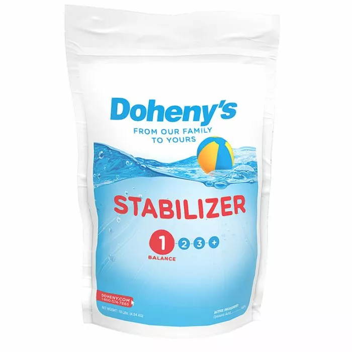Doheny's Stabilizer/Conditioner - Cyanuric Acid for Pool Chlorine Protection, 10 lb. Pouch Doheny's Stabilizer/Conditioner - Cyanuric Acid for Pool Chlorine Protection, 10 lb. Pouch
