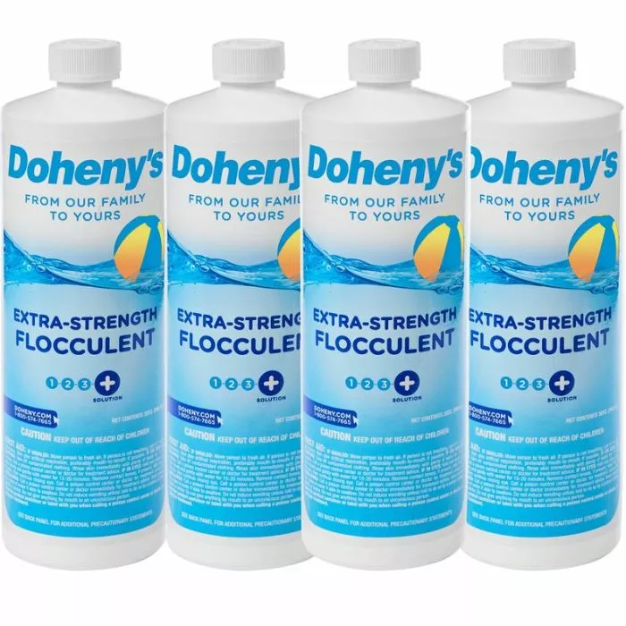 Doheny's Extra-Strength Flocculent, (4) 1 Quart Bottles - Extra-Strength Flocculent bottle for easy debris removal from pools Doheny's Extra-Strength Flocculent, (4) 1 Quart Bottles - Extra-Strength Flocculent bottle for easy debris removal from pools