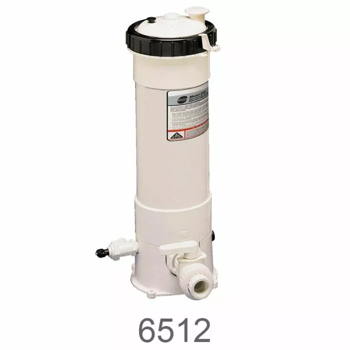 Pentair Model HC-3315 1 in hard plumbed feeder holds 15 lb of tablets, treats 20,200 gallons with Bromine and up to 97,000 gallons with Trichlor Chemical Feeder