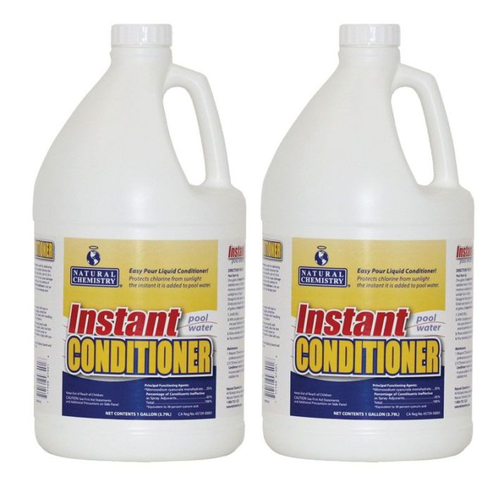 Natural Chemistry Instant Pool Water Conditioner – Stabilize Chlorine for Longer Lasting Protection - 2 Gallons - (2) 1 Gallon Jugs Natural Chemistry Instant Pool Water Conditioner – Stabilize Chlorine for Longer Lasting Protection - 2 Gallons - (2) 1 Gallon Jugs