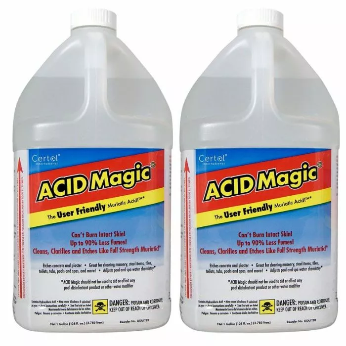 Certol Acid Magic - (4) 1 Gallon Jugs - User-Friendly Muriatic Acid with 90% Fewer Fumes Certol Acid Magic - (4) 1 Gallon Jugs - User-Friendly Muriatic Acid with 90% Fewer Fumes