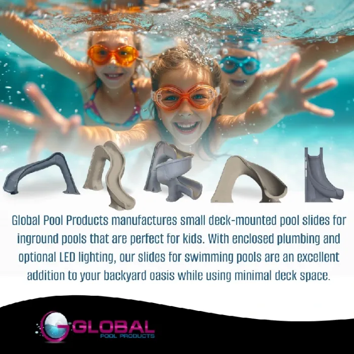 Global Pool Products Tidal Wave Inground Pool Slide, Left Turn