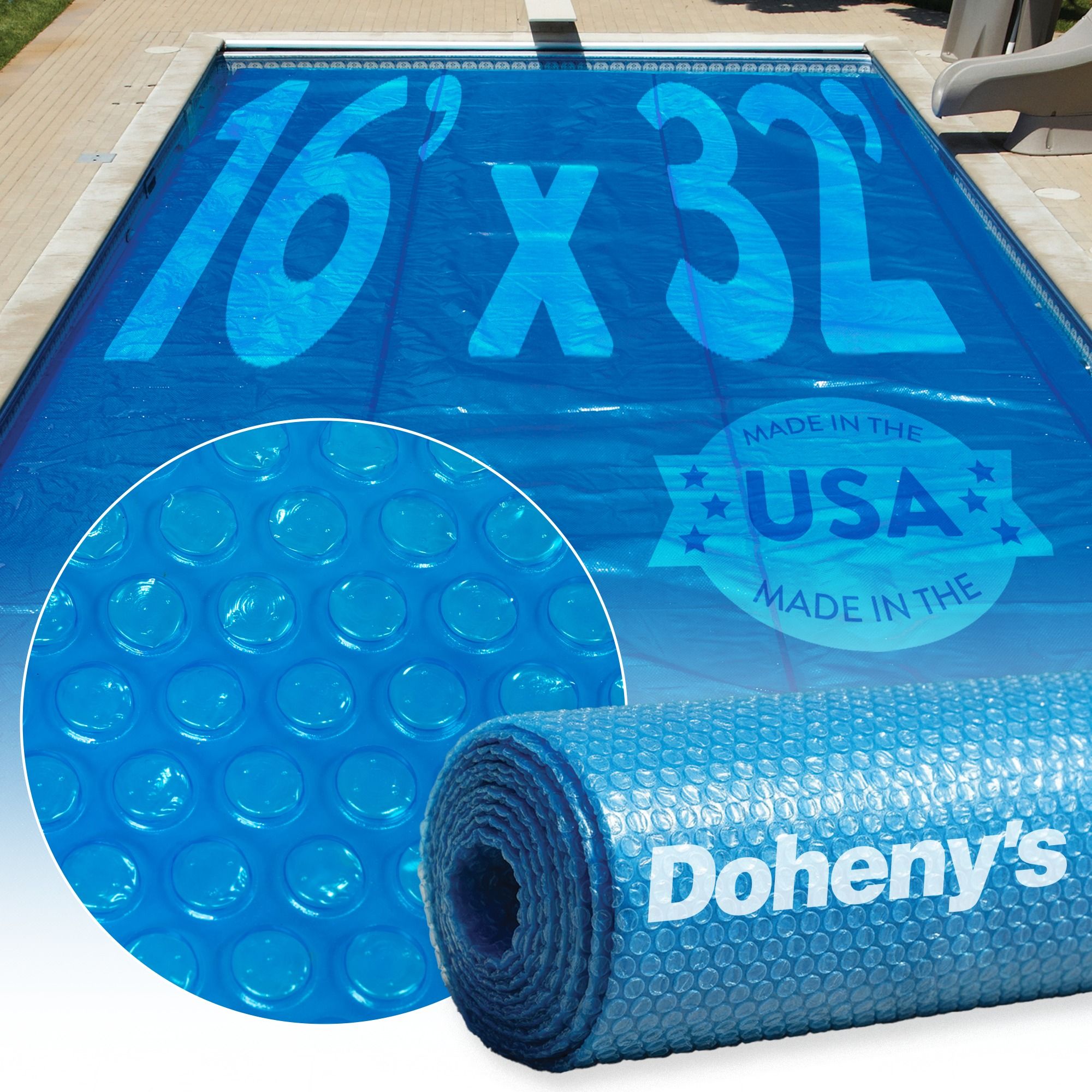 Doheny's Standard Blue 1600 Series Micro-Bubble Solar Cover, 3