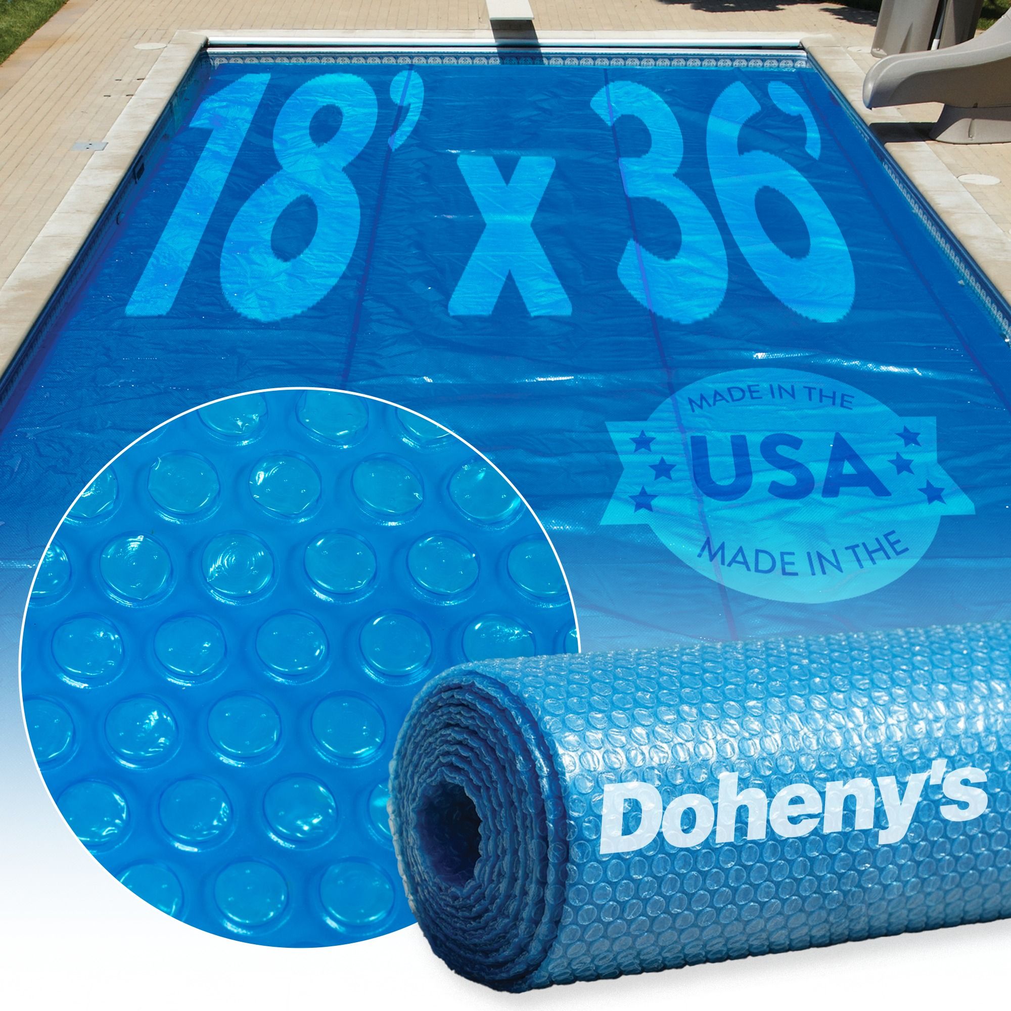 Doheny's Standard Blue 1600 Series Micro-Bubble Solar Cover, 3