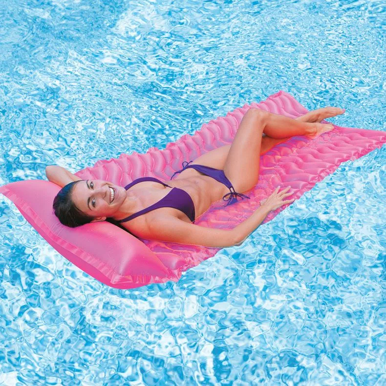 Intex Tote n Float Wave Mat – Inflatable Pool Lounge with Pillow