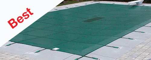 Best - Doheny's 15 Year Solid Safety Covers for Rectangular Pools with Left 1ft Offset Steps