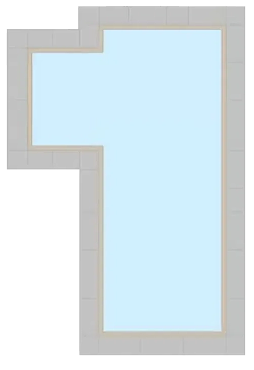 Safety Covers for Rectangular Shaped Inground Pools with Left 1ft Offset Steps