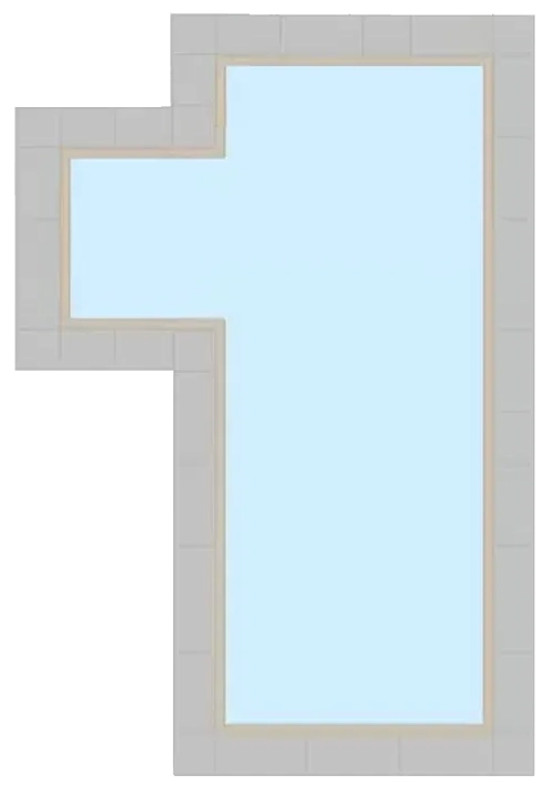 Safety Covers for Rectangular Shaped Inground Pools with Left 2ft Offset Steps