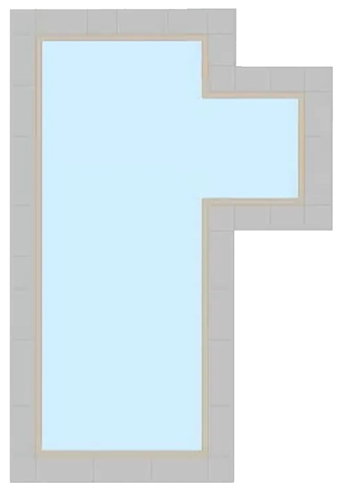 Safety Covers for Rectangular Shaped Inground Pools with Right 2ft Offset Steps