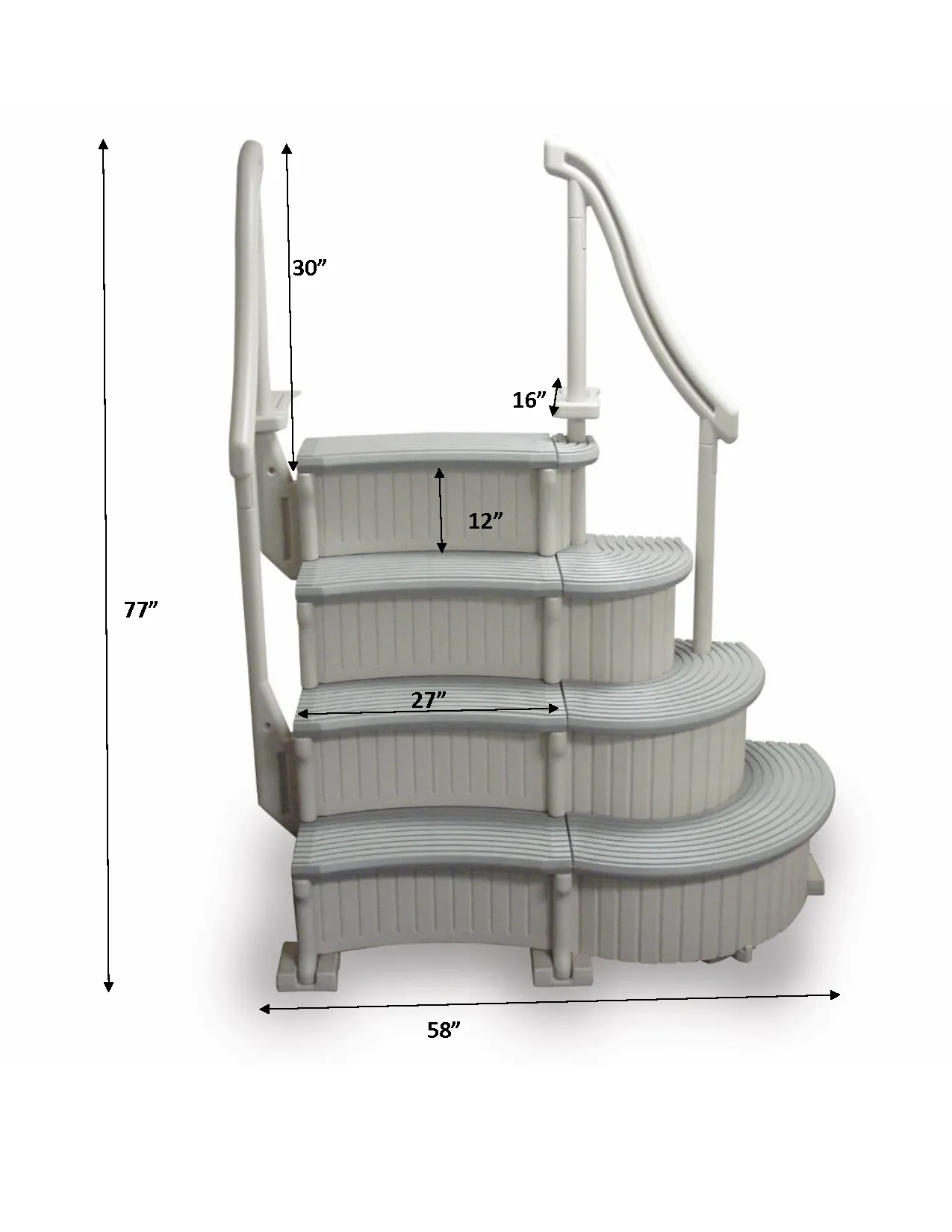 Curve Add-on Unit Only Dimensions