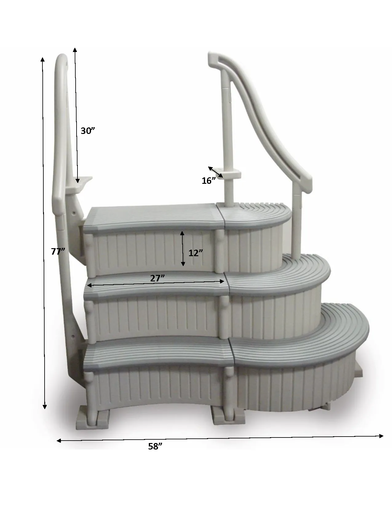 Curve Add-on Unit Only Dimensions