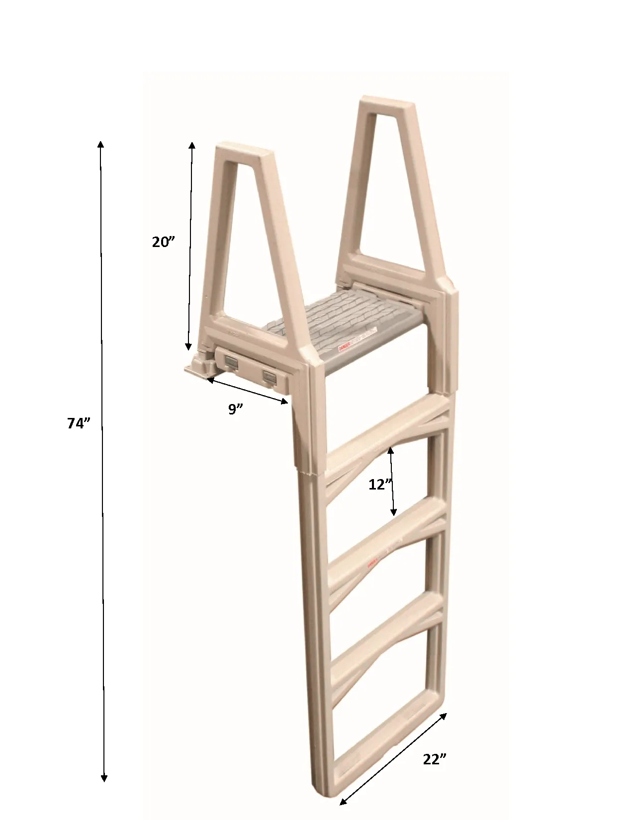 Deluxe Straight Up and Down In-pool Ladder Dimensions