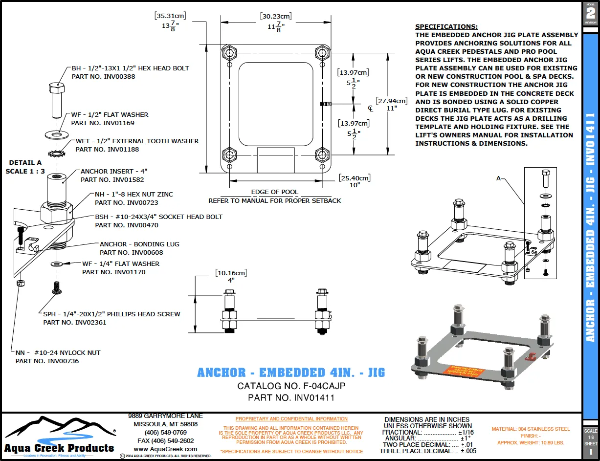 Standard Anchor 4inch Jig Specifications