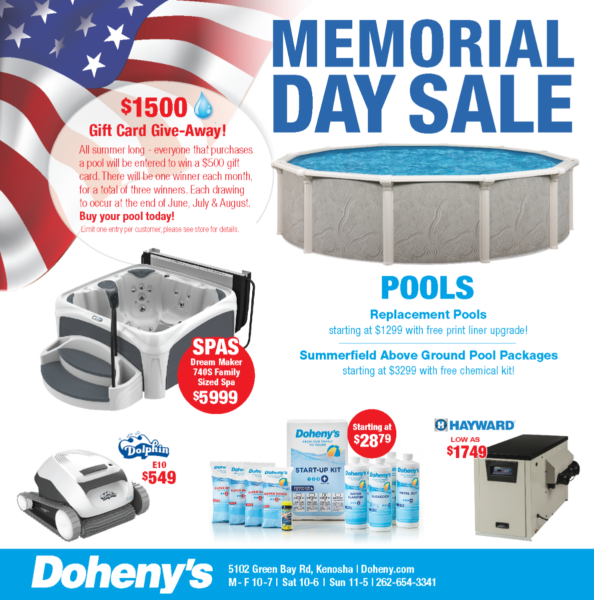 Doheny's Kenosha Retail Store Memorial Day Sale